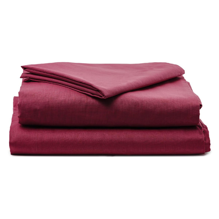 Completo lenzuola in cotone - Rosso