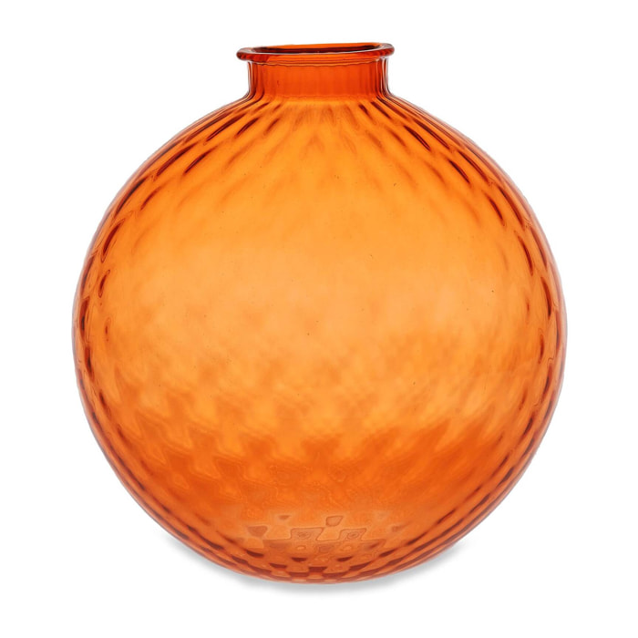 Vaso artigianale SFERA BEVANDA in vetro di Murano arancio 25 cm