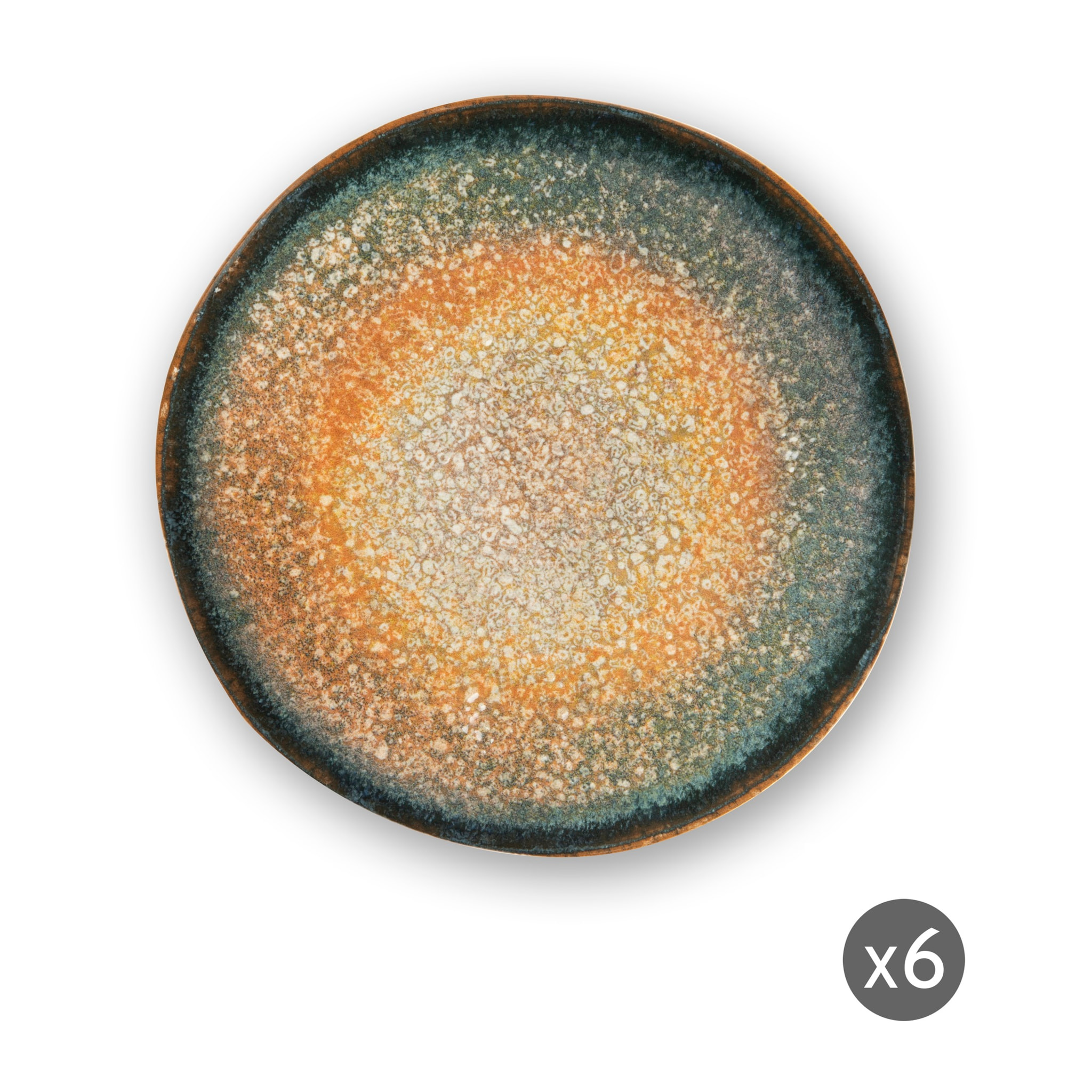 Set de 6 assiettes à dessert Excelsa – Efesto, Céramique Beige