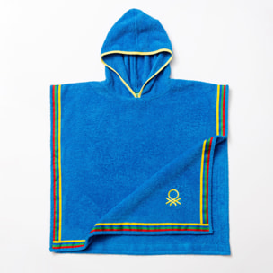 Albornoz poncho de niño 7-14 años 380 gsm 100% algodón azul Benetton