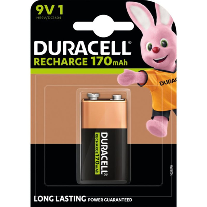 Pile rechargeable DURACELL 9V x1 170mAh RECHARGEABLE