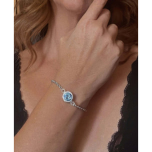 Pulsera cristal Sw y cadena en azul