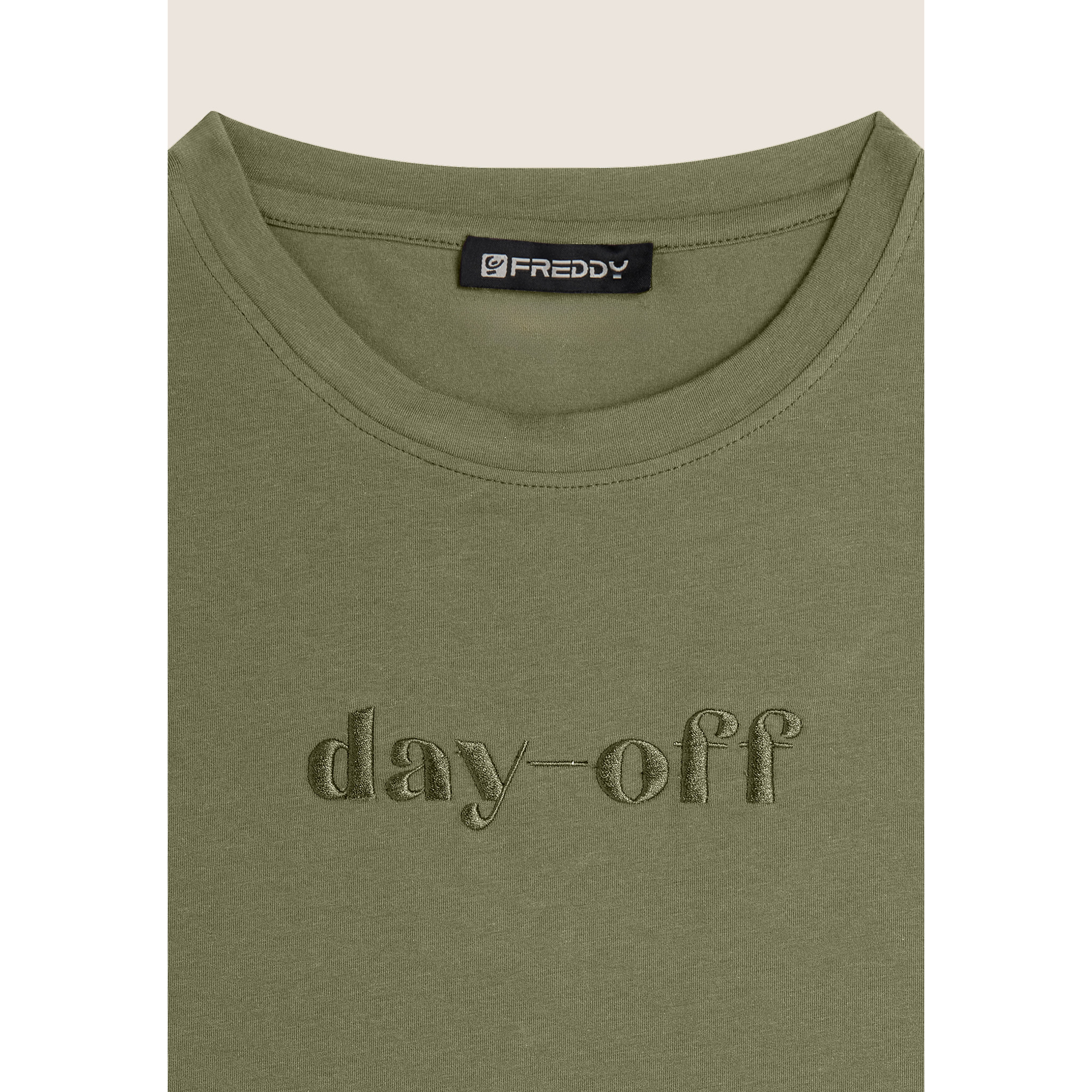 T-shirt Cropped girocollo fit comfort con ricamo