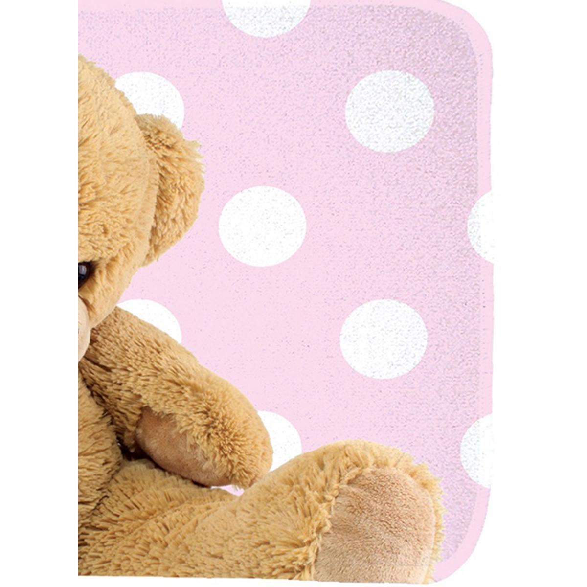 Tapis enfant SUPER DOUX, Ours rose