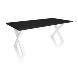 Mesa de comedor Oana 200 Negro Blanco