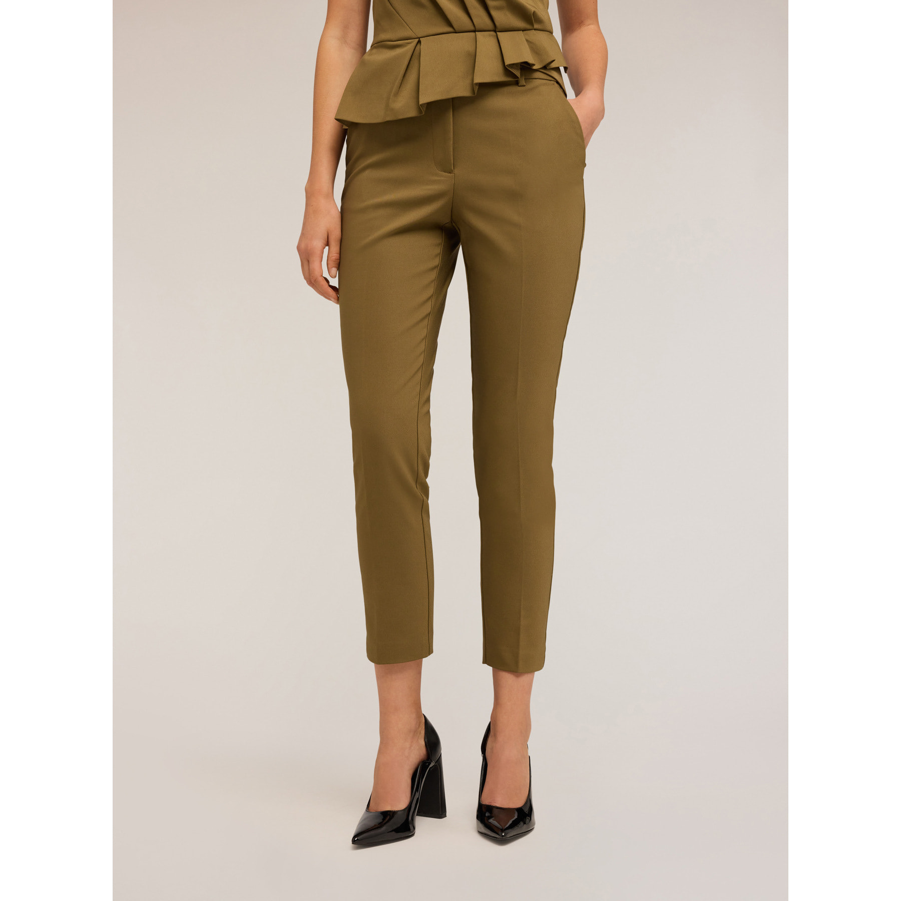 Motivi - Pantalones rectos - Verde militare