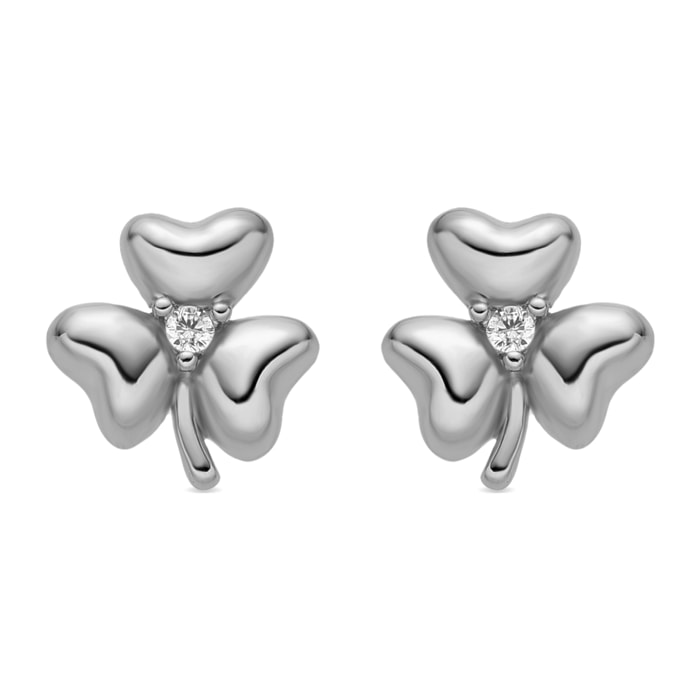Pendientes con Circonita Brillante acabado plata