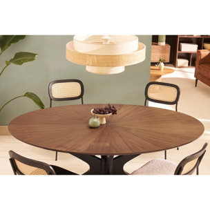 Table à manger design ovale noyer L160 cm DIELLI