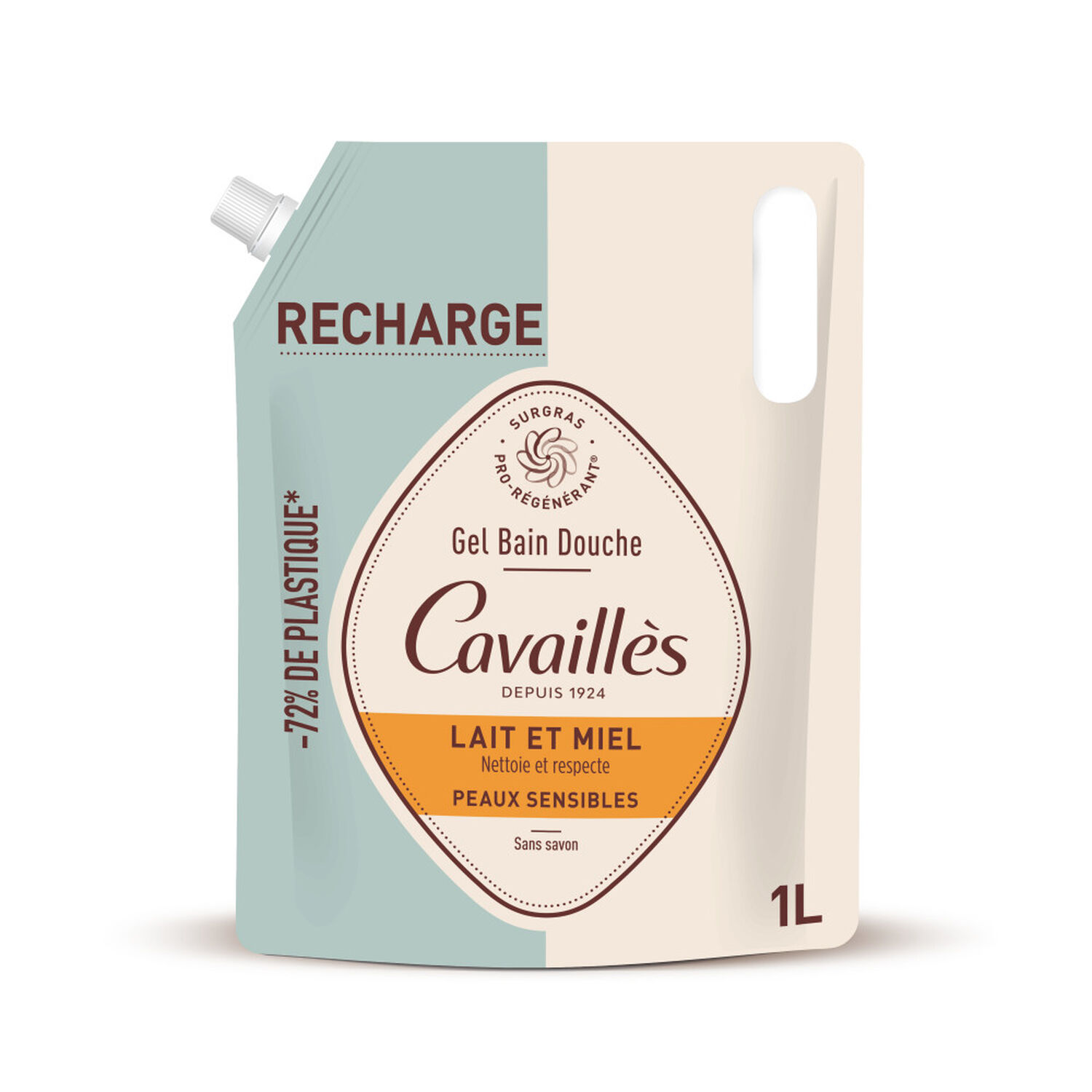 Lait et Miel - Eco-Recharge Gel Bain et Douche 1000 ml