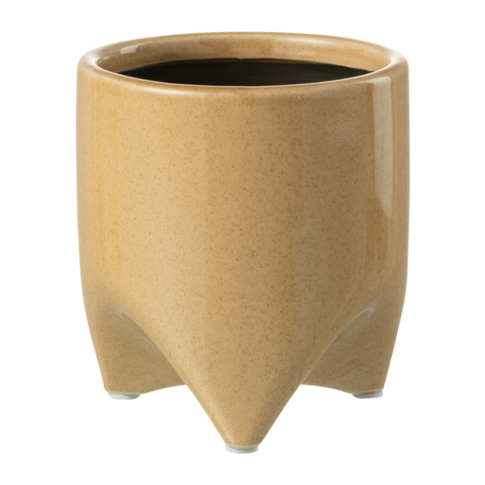 J-Line cache-pot Helia - céramique - brun clair - small - 2 pièces - Ø 12.5 cm