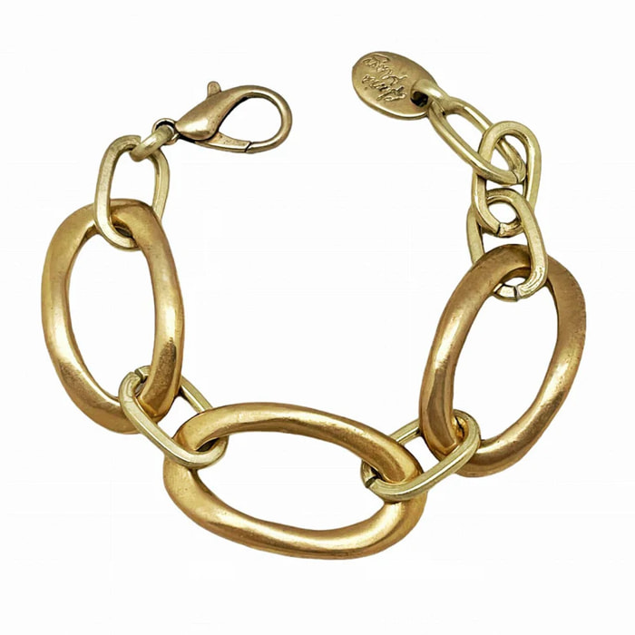 Pulsera de esabones ovales en dorado "Gloria Mago"