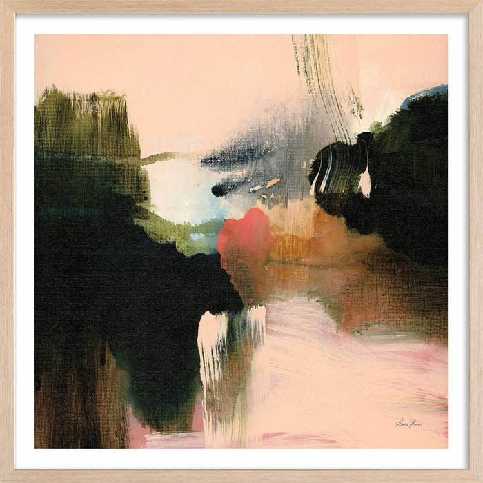 Affiche Texture brossée Affiche + cadre en bois - Chêne