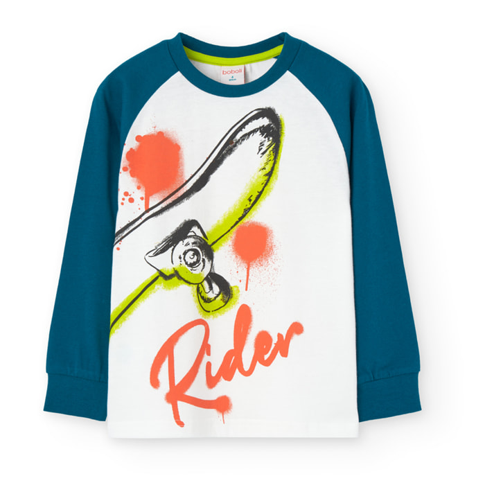 Camiseta punto bicolor de niño -BCI