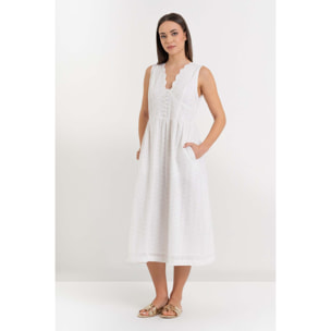 Kocca - Abito da donna in cotone senza maniche con scollo a V Donna