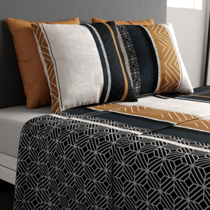 Parure de draps 100% coton imprimé - trophé - gris