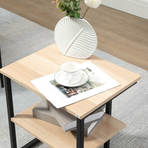 Mesa Auxiliar de 2 Estantes Mesita de Salón para Dormitorio Estudio 45x35x48 cm