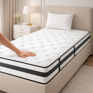 Materasso Singolo H3 Medio Rigido Con 240 Molle Insacchettate Al M, 5 Zone Di Comfort Double Sided Supporto Ergonomico E Alta Traspirabilità 80