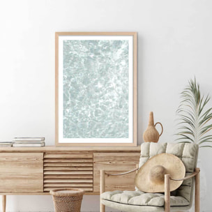 Poster au fond de la piscine Affiche + cadre en bois - Chêne