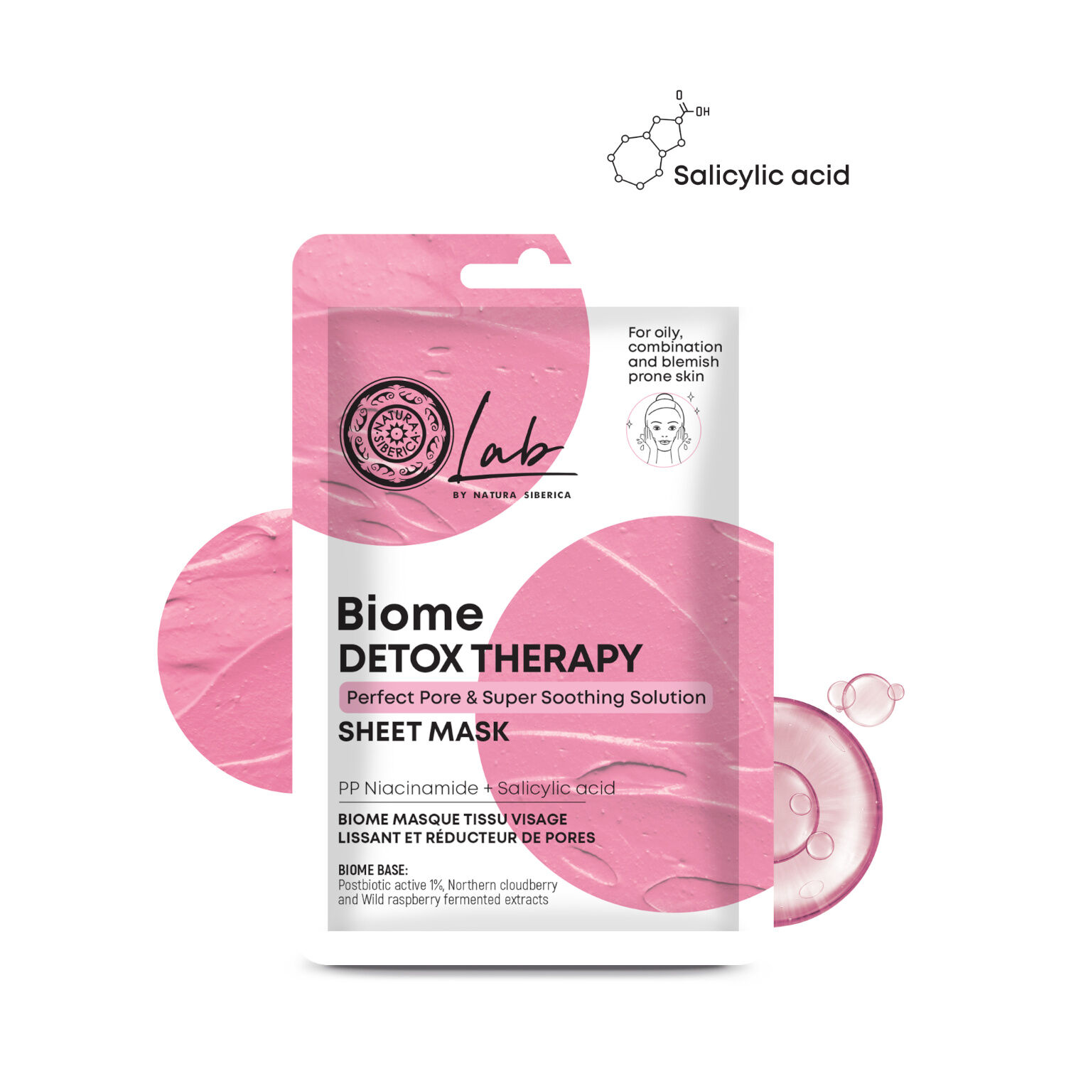 LAB BIOME - Masque en tissu visage Detox usage unique