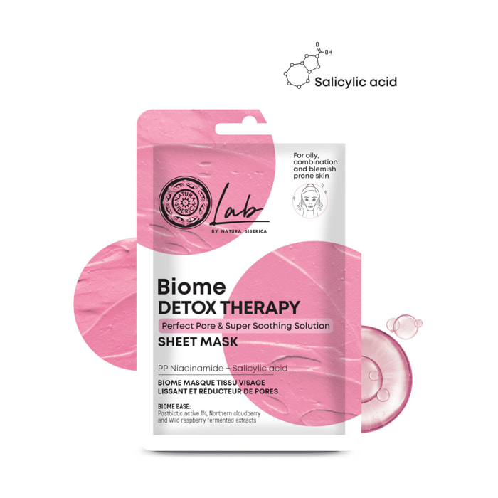 LAB BIOME - Masque en tissu visage Detox usage unique