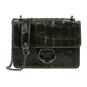 Fabrizia Borsa a tracolla Donna.Pelle autentica Camoscio Inciso Coccodrillo Grande Camoscio