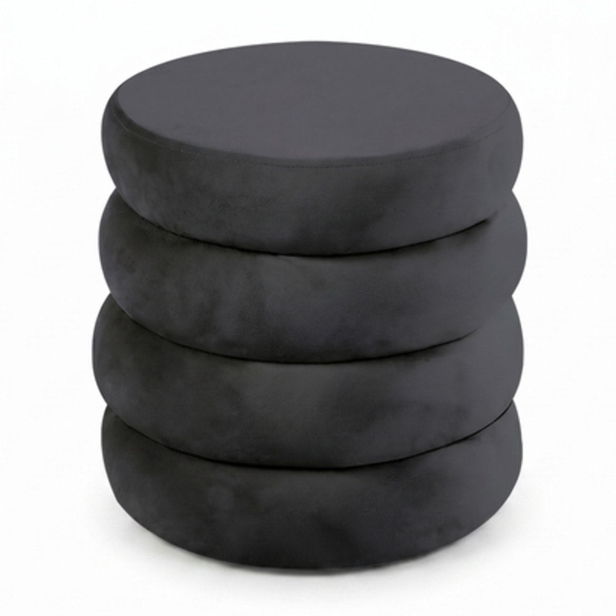 Pouf Contenitore Rotondo in Velluto con Coperchio, Seduta Imbottita con Vano Contenitore Salvaspazio dallo Stile Elegante per Soggiorno, Camera da Letto e Ingresso
