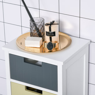 HOMCOM Cómoda de Madera con 5 Cajones Cajonera Auxiliar de Almacenaje con Patas Elevadas Estilo Moderno para Dormitorio Salón Baño 35x28x90,5 cm Multicolor