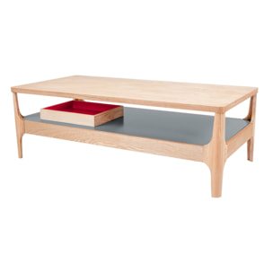 Tavolino da caffè Addison I in frassino con ripiano grigio 120x60 cm