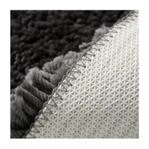 Tapis de bain rond microfibre HIGHLAND Gris Granit Spirella