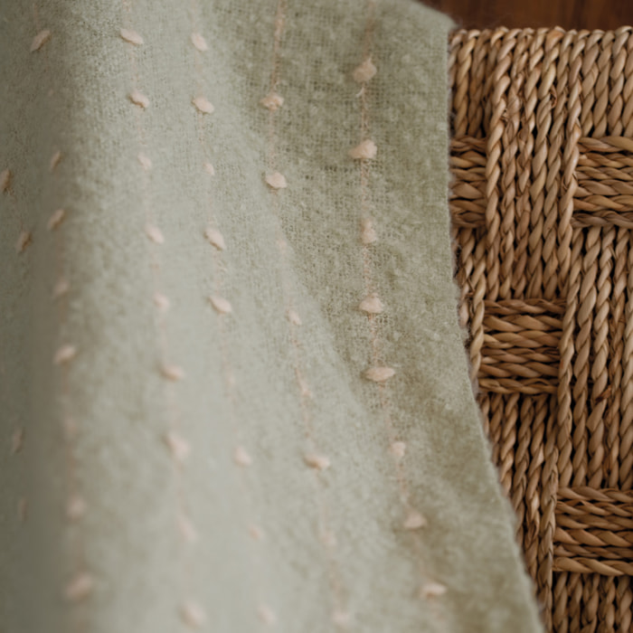 Plaid ou jeté de lit aspect mohair doux - Vert