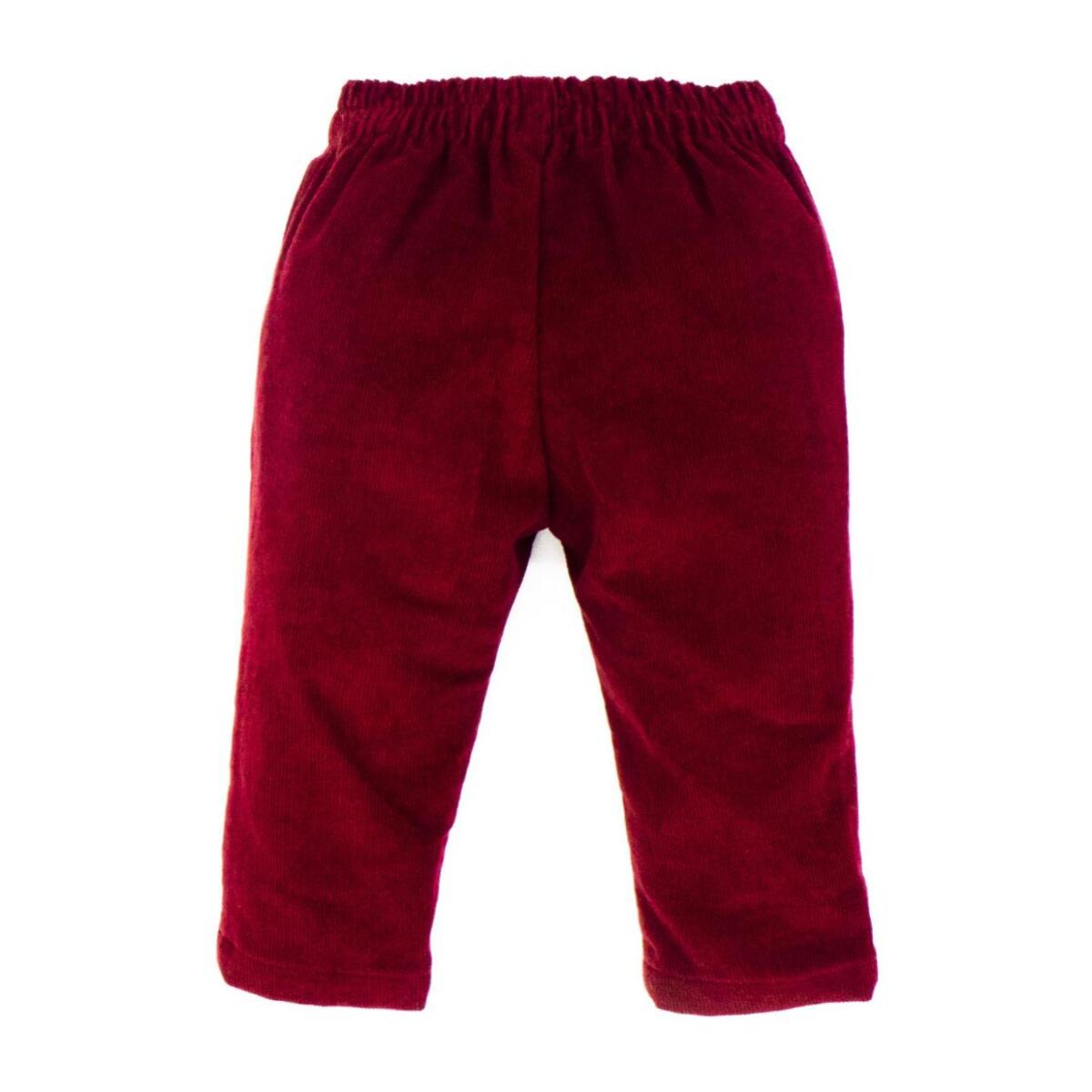 Pantalón con bolsillo de tapeta granate