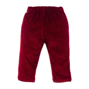 Pantalón con bolsillo de tapeta granate