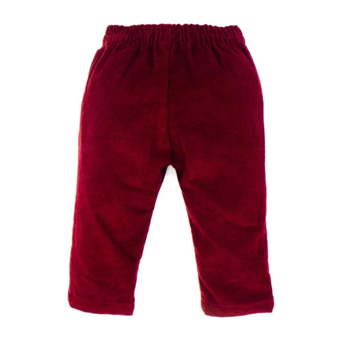 Pantalón con bolsillo de tapeta granate