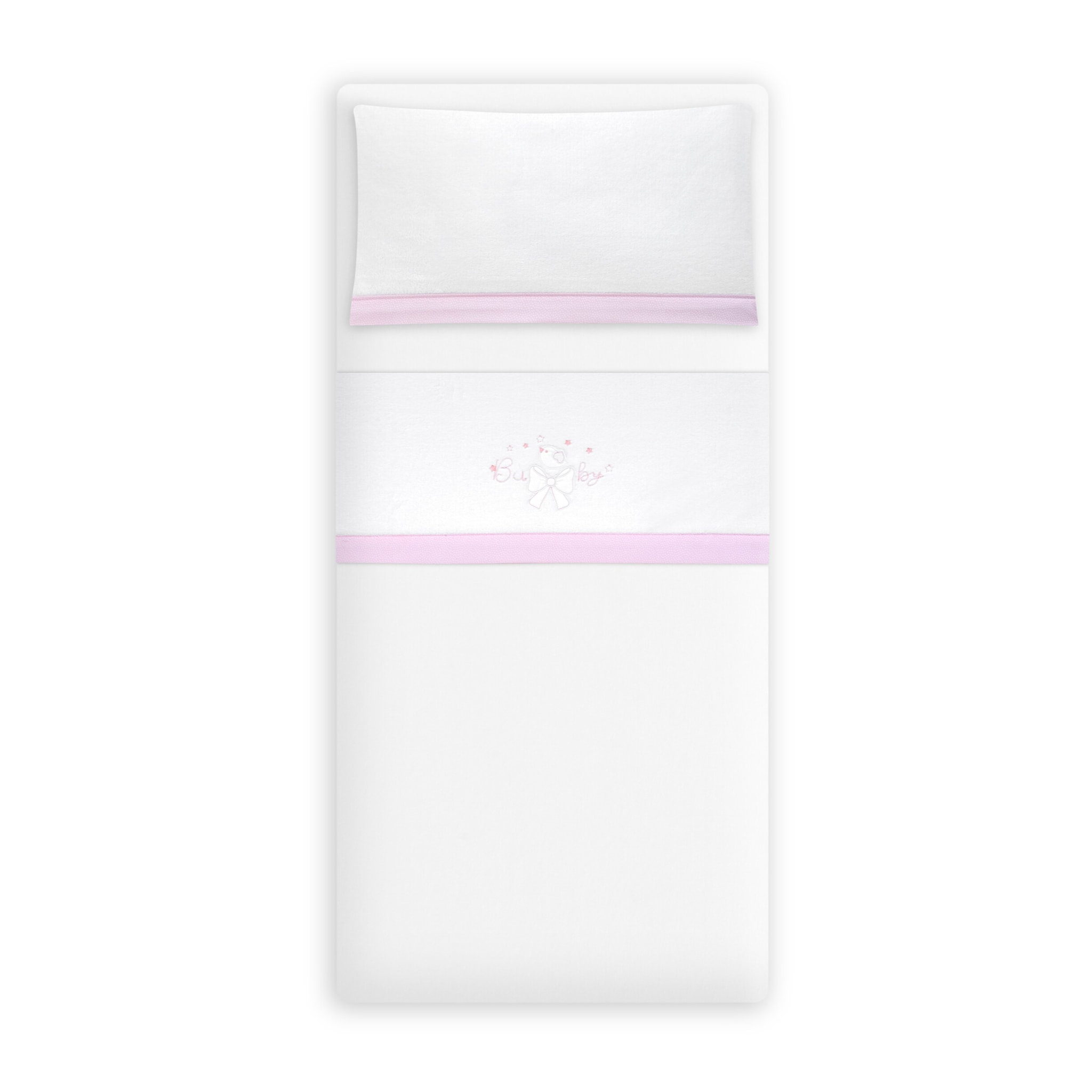 Triptico Coche Coralina Alg Don Algodon Baby Lazo Bco/Rosa