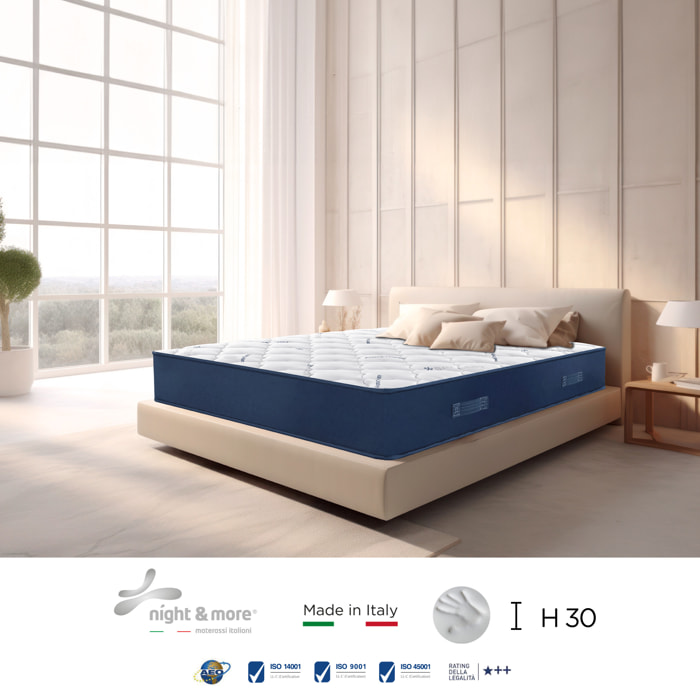 "Audrey" H24 cm 140x200 2 guanciali Memory OMAGGIO in schiuma poliuretano ad alta densità e 5,5cm memory foam