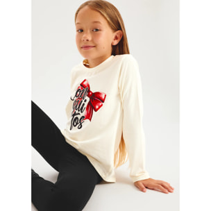 Camiseta Niña Manga Larga Con Estampado