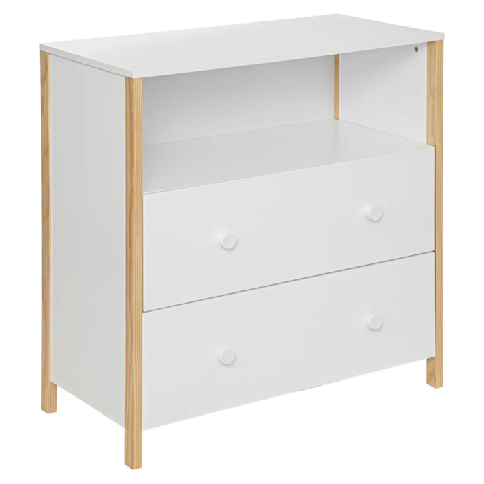 Commode "Kima" en bois 85x40cm blanc