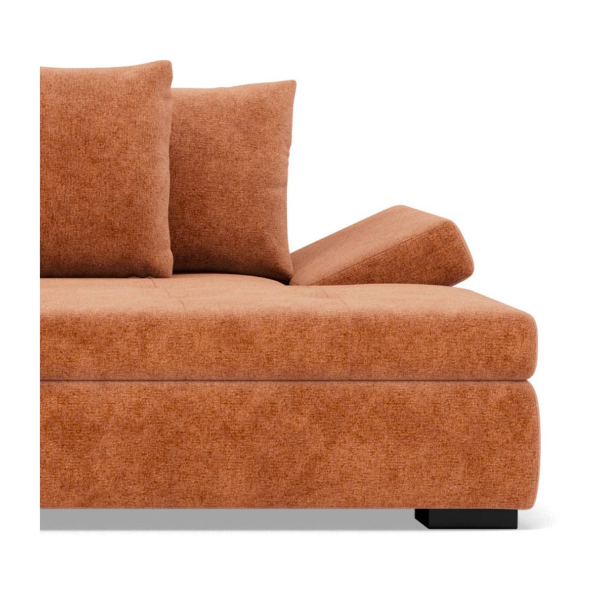 Vermont - canapé droit 4 places avec double méridienne - assise profonde - en velours texturé - Terracotta