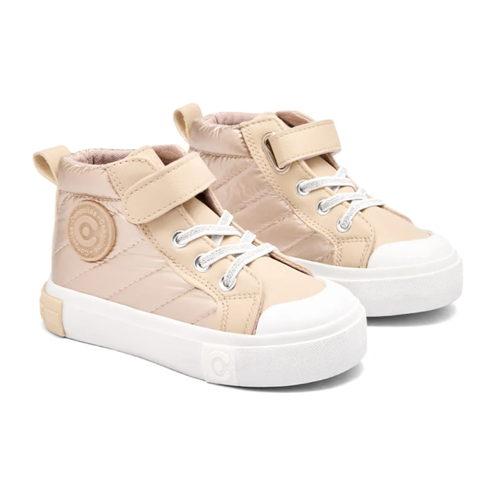 Sneakers alte da bambina con cinturino a strappo e cerniera interna