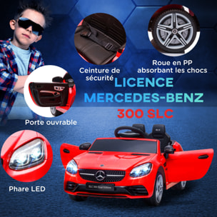 Voiture véhicule électrique enfant 6 V 5 Km/h max. télécommande effets sonores + lumineux Mercedes SLC 300 rouge