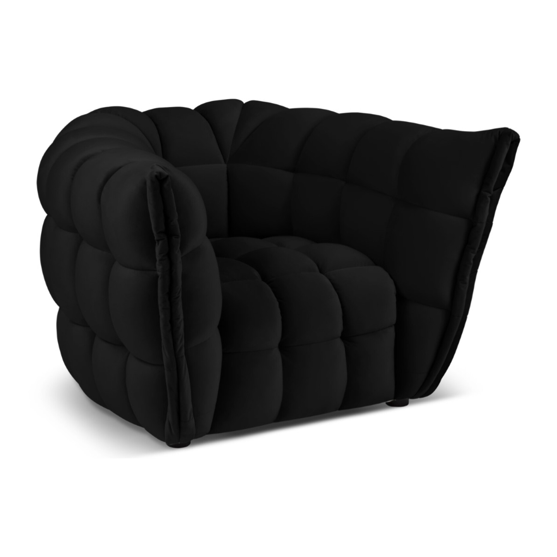 Fauteuil "Cedric" en velours noir