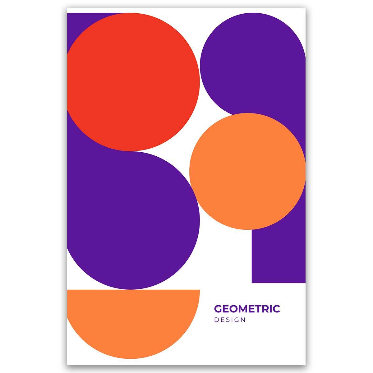 Tableau géométrique cercles violet et orange Toile imprimée