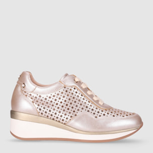 Zapatos de Piel - Platino - Tacón: 5 cm