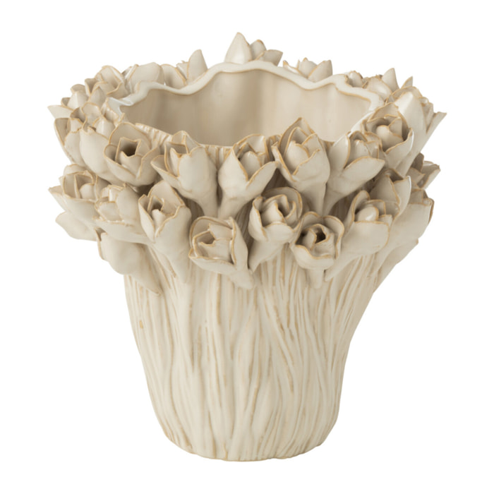 J-Line vase Ambrosia - céramique - blanc - small - Ø 20.5 cm