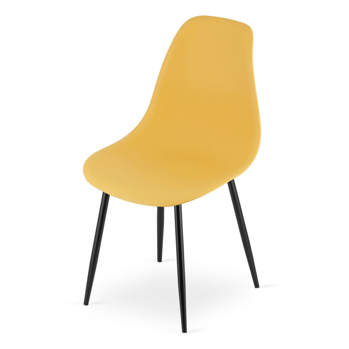 Sedia moderna Wat senape con gambe nere