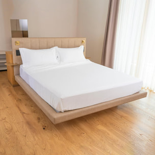 Intrecci Home Lenzuola, Lenzuolo Sopra in Raso di Puro cotone Satin, Made in Italy, Morbidezza Suprema, Elegante e Confortevole, Tinta Unita