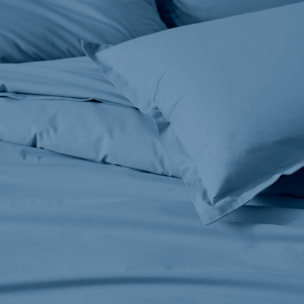 Drap-housse percale de coton uni bonnet 30 cm - Ardoise