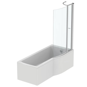 Baignoire Connect air 150 X 80 avec Pare Bain avec volet asymétrique droite