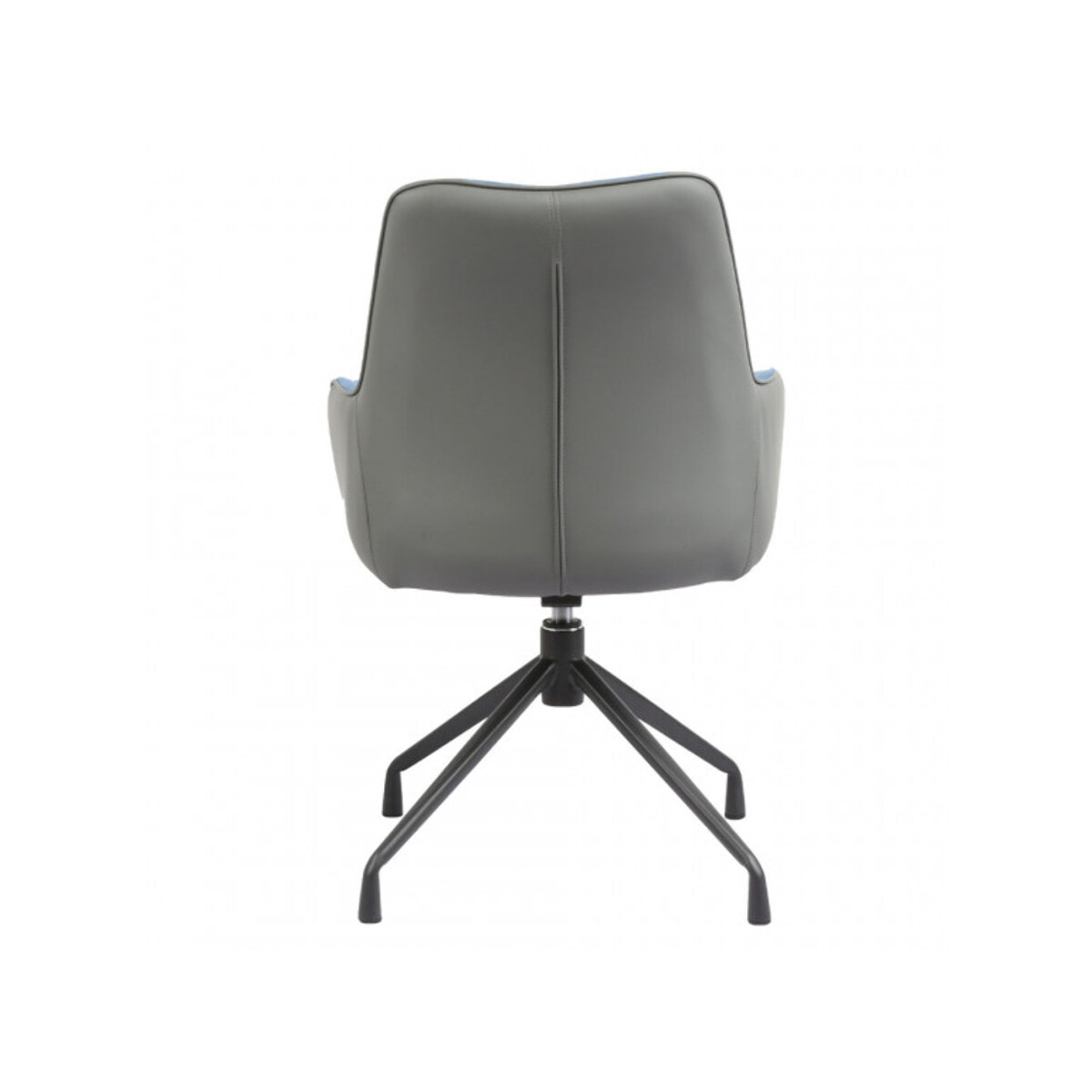 Fauteuil rotatif en tissu bleu avec accoudoirs en simili gris - BERGEN
