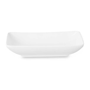 DAM `PACK 6 VASSOI RETTANGOLARI IN PORCELLANA 19 CM 19x12x3 Cm. Colore bianco